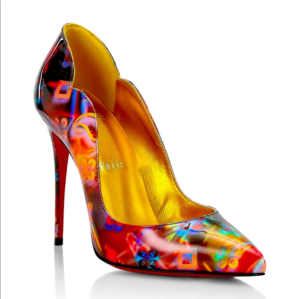 Christian Louboutin Hot Chick 100m Printed Leather Pumps